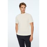 Morven Erkek Ekru Trend Bisiklet Yaka Rayon Triko T-Shirt