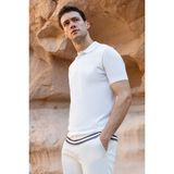 Morven Erkek Ekru Trend Polo Yaka Dynamic Fit T-Shirt - 2XL