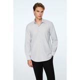 Morven Erkek Gri Basic Regular Fit Sert Yaka Gömlek - 3XL