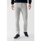Morven Erkek Gri Mevsimlik Pamuk 5 Cep Slim Fit Jean Pantolon