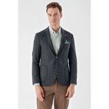 Morven Erkek Gri Örme Slim Fit Torba Cep Mono Yaka Spor Ceket