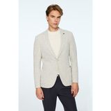 Morven Erkek Gri Örme Trend Çizgili Slim Fit Mono Yaka Ceket - 52 - 6 Drop