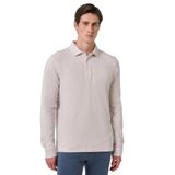 Morven Erkek Gri Pamuk Trend Ağaç Kabuğu Desen Dinamik Fit Polo Yaka Sweat-Shirt