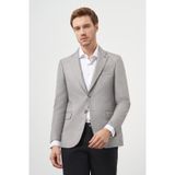 Morven Erkek Gri Poliviskon Slim Fit Mono Yaka Klasik Ceket