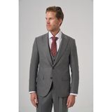 Morven Erkek Gri Poliviskon Trend Çizgili Slim Fit Sivri Yaka Takım Elbise - 6 Drop - 54