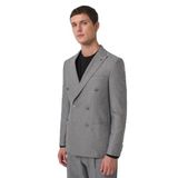 Morven Erkek Gri Poliviskon Trend Desenli Slim Fit Sivri Yaka Takım Elbise