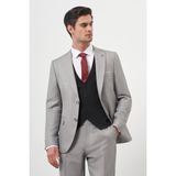 Morven Erkek Gri Trend Yelekli Kombinli Slim Fit Sivri Yaka Takım Elbise - 54 - 6 Drop