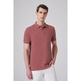 Morven Erkek Gül Basic Polo Yaka Dynamic Fit T-Shirt - Gül Rengi