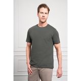 Morven Erkek Haki Basic Bisiklet Yaka Dynamic Fit Pamuk T-Shirt - 2XL