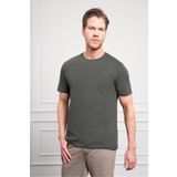Morven Erkek Haki Basic Bisiklet Yaka Dynamic Fit Pamuk T-Shirt