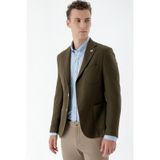 Morven Erkek Haki Dokuma Slim Fit Torba Cep Mono Yaka Spor Ceket
