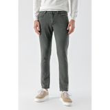 Morven Erkek Haki Mevsimlik Pamuk 5 Cep Slim Fit Jean Pantolon