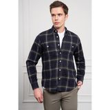 Morven Erkek Haki Regular Fit Desenli Oduncu Gömlek - 3XL