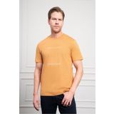 Morven Erkek Hardal Sarısı Trend Bisiklet Yaka Dinamik Fit Pamuk T-Shirt