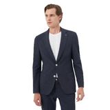 Morven Erkek İndigo Poliviskon Trend Çizgili Slim Fit Mono Yaka Takım Elbise