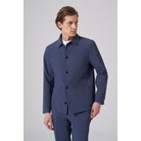 Morven Erkek Indigo Yazlık Gofre Safari Bebe Yaka Worker Gömlek - İndigo - XL
