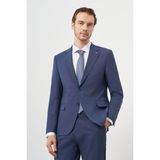 Morven Erkek Indigo Yün Slim Fit Mono Yaka Takım Elbise - 48 - 6 Drop - Koyu Mavi