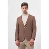 Morven Erkek KAHVE Dokuma Slim Fit Mono Yaka Ceket