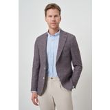 Morven Erkek KAHVE Keten Ekoseli Slim Fit Mono Yaka Ceket