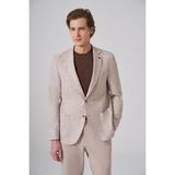 Morven Erkek Kahve Keten Trend Desenli Slim Fit Mono Yaka Ceket - 48 - 6 Drop