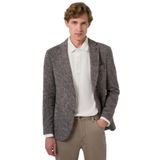 Morven Erkek KAHVE Örme Trend Ekoseli Slim Fit Mono Yaka Ceket