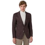 Morven Erkek KAHVE Örme Trend Kareli Slim Fit Mono Yaka Ceket