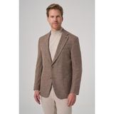 Morven Erkek Kahve Poliviskon Trend Desenli Dynamic Fit Mono Yaka Ceket - 6 Drop - 60