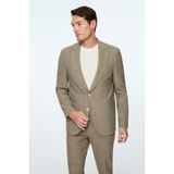 Morven Erkek Kahve Poliviskon Trend Ekoseli Slim Fit Mono Yaka Ceket - 54 - 6 Drop