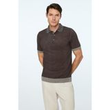 Morven Erkek Kahve Trend Polo Yaka Tencel Triko T-Shirt