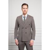Morven Erkek Kahve Trend Slim Fit Sivri Yaka Kruvaze Takım Elbise - 46 - Kahverengi - 6 Drop