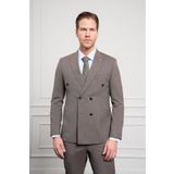 Morven Erkek KAHVE Trend Slim Fit Sivri Yaka Kruvaze Takım Elbise