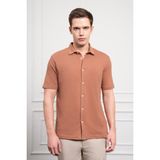 Morven Erkek Kiremit Trend Apaçi Yaka Dynamic Fit Kısa Kollu Gömlek - 2XL