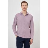 Morven Erkek Kırmızı Slim Fit Desenli Gömlek