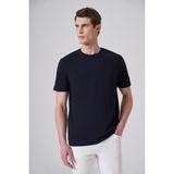 Morven Erkek Lacivert Basic Bisiklet Yaka Dynamic Fit Pamuk T-Shirt - 2XL