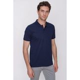 Morven Erkek Lacivert Basic Polo Yaka Dynamic Fit T-Shirt - 2XL
