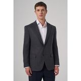 Morven Erkek Lacivert Dokuma Desenli Dynamic Fit Mono Yaka Ceket - 6 Drop - 60