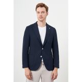 Morven Erkek Lacivert Dokuma Slim Fit Torba Cep Mono Yaka Spor Ceket