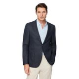 Morven Erkek Lacivert Keten Trend Desenli Slim Fit Ceket