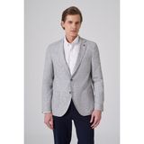 Morven Erkek Lacivert Keten Trend Desenli Slim Fit Mono Yaka Ceket - 48 - 6 Drop