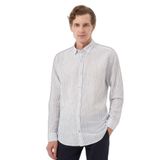 Morven Erkek Lacivert Keten Trend Dynamic Fit Britli Yaka Gömlek