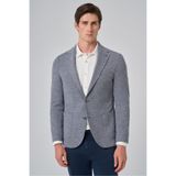 Morven Erkek Lacivert Örme Trend Desenli Slim Fit Mono Yaka Ceket