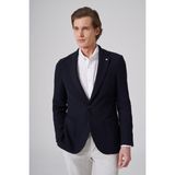 Morven Erkek Lacivert Örme Trend Slim Fit Mono Yaka Ceket - 44 - 6 Drop