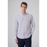 Morven Erkek Lacivert Pamuk Trend Kareli Dynamic Fit Gömlek - 2XL