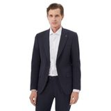 Morven Erkek Lacivert Poliviskon Basic Düz Slim Fit Sivri Yaka Takım Elbise