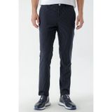 Morven Erkek Lacivert Poliviskon Trend Çizgili Slim Fit Classic Pantolon