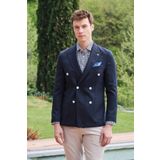 Morven Erkek Lacivert Senon Yünlü Kruvaze Slim Fit Ceket 44