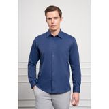 Morven Erkek Lacivert Slim Fit Dar Kesim Sert Spor Yaka Gömlek