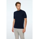 Morven Erkek Lacivert Trend Bisiklet Yaka Rayon Triko T-Shirt