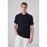 Morven Erkek Lacivert Trend Desenli Polo Yaka T-Shirt - XL