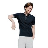 Morven Erkek Lacivert Trend Polo Yaka Jakarlı Triko T-Shirt